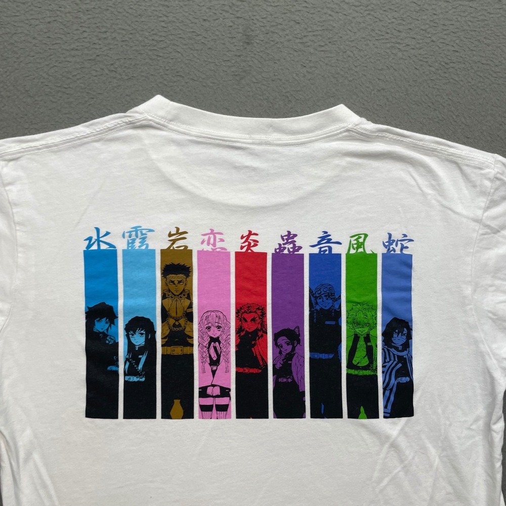 Uniqlo Men T-Shirt Cotton White XS Demon Slayer Hashira Anime Graphic UT